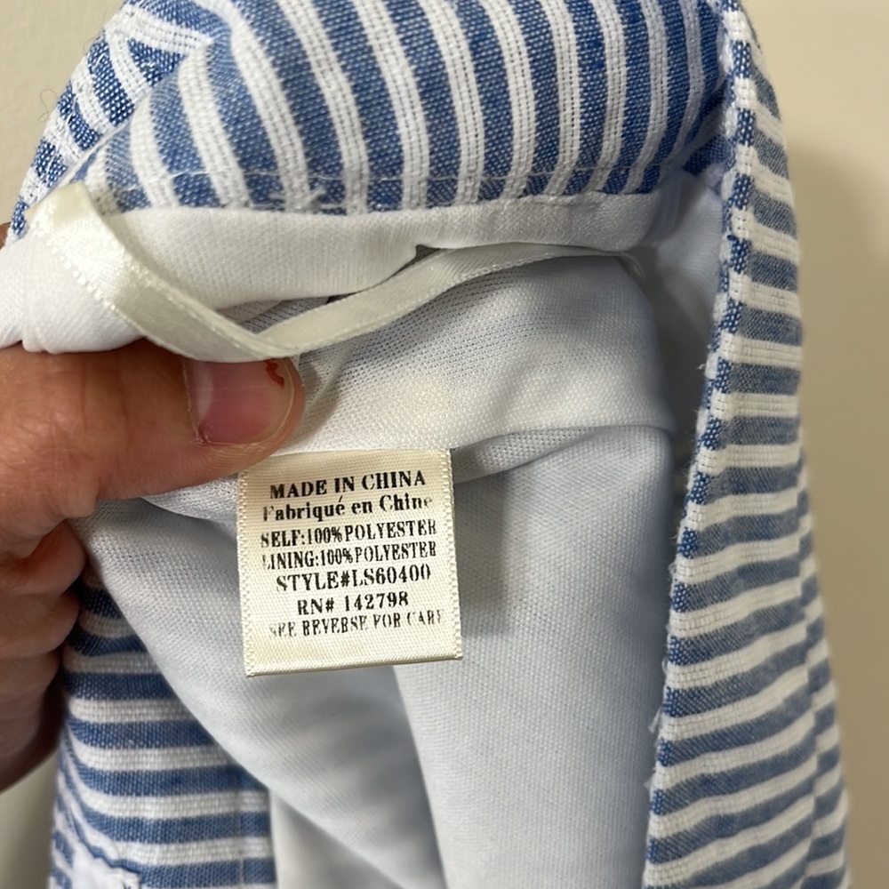 Love Riche Blue White Stripe Ruffle Skirt Size Large - Picture 8 of 8